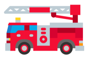 Illustration of a bright red firetruck